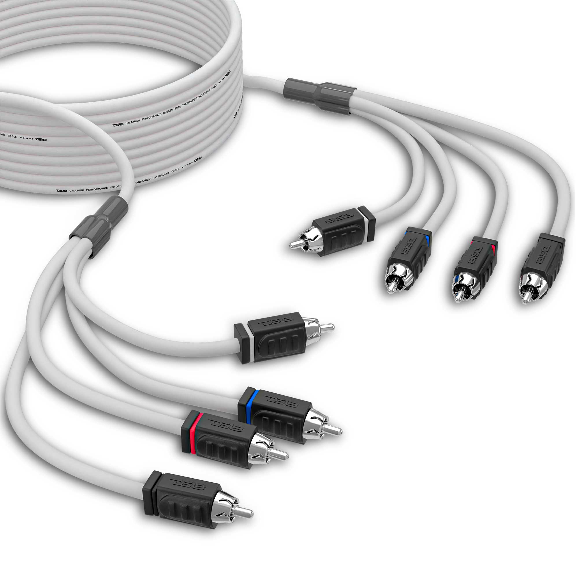 DS18 Marine Tinned OFC RCA Cable - 4 Channel - 25' (MOFCR-25FT.4CH)