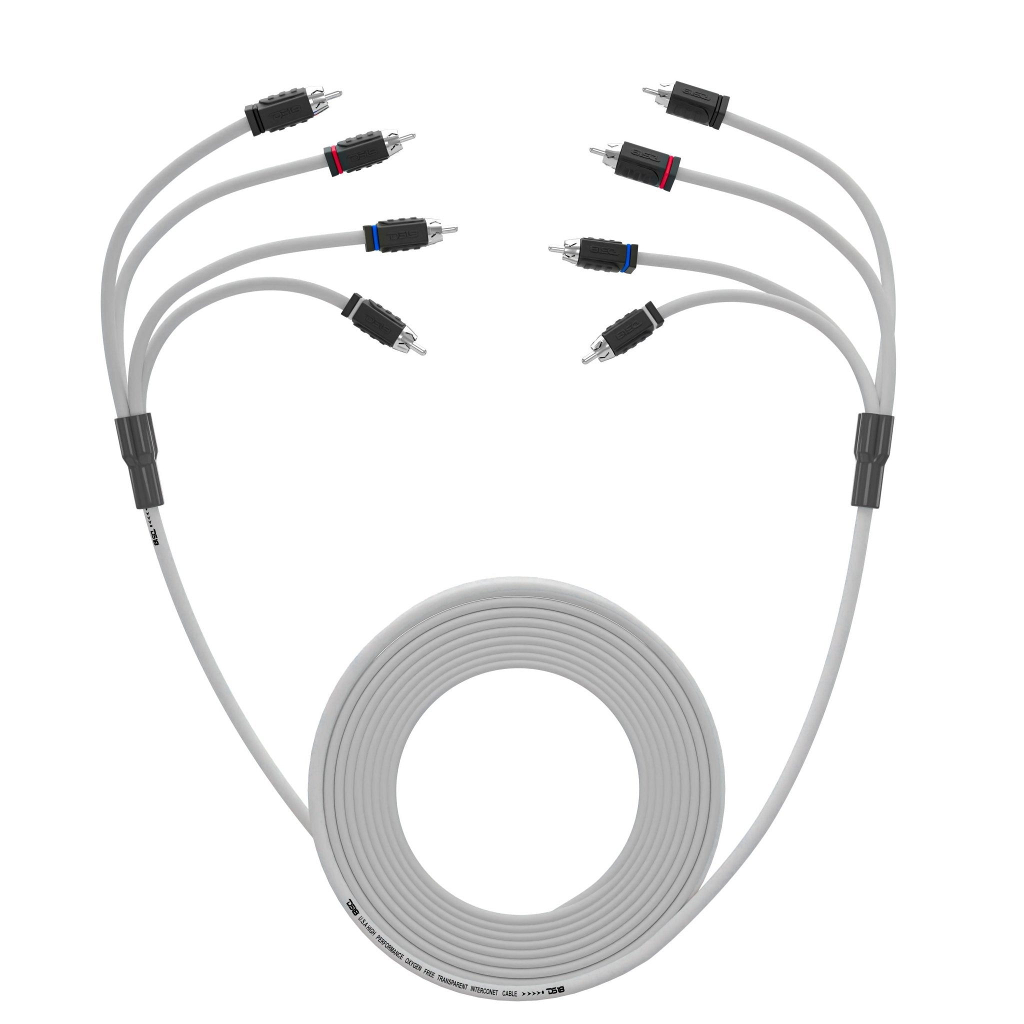 DS18 Marine Tinned OFC RCA Cable - 4 Channel - 25' (MOFCR-25FT.4CH)