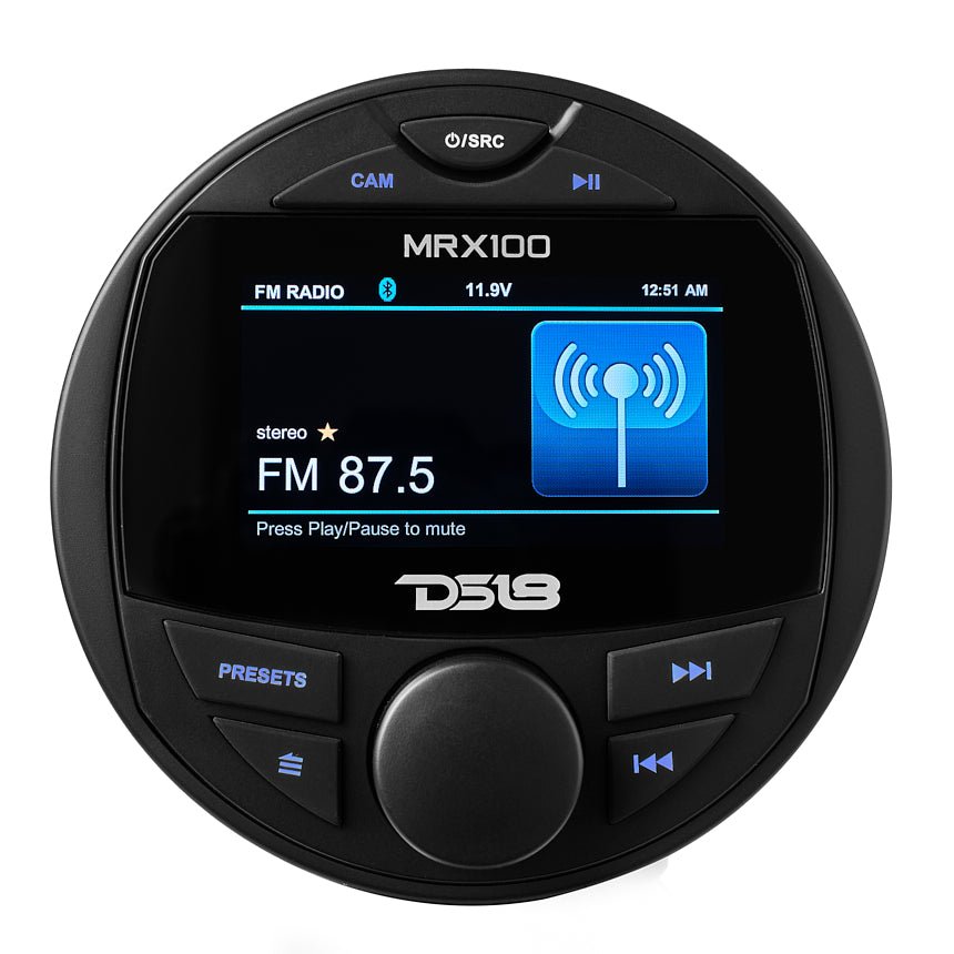DS18 MRX100 2 Zone Marine Head Unit with TFT LCD Screen - 4x50 Watts Max (MRX100)