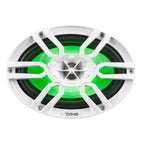 DS18 HYDRO 6 x 9" 2-Way Marine Speakers with Integrated RGB LED Lights - 375W - White (NXL-69/WH)