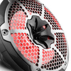 DS18 HYDRO 10" 2-Way Speakers with Bullet Tweeter and Integrated RGB LED Lights - Carbon Fiber (CF-10M)