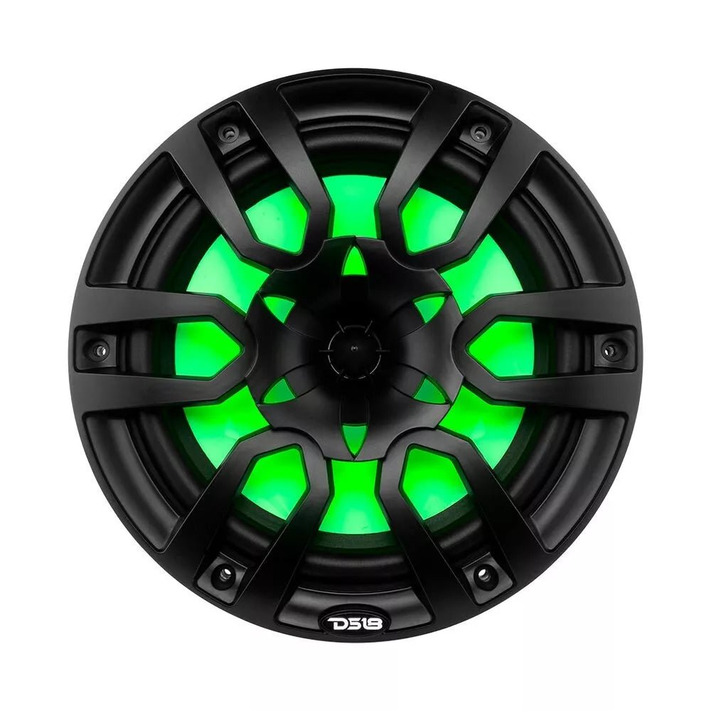 DS18 HYDRO 10" 2-Way Marine Speakers with Bullet Tweeters and Integrated RGB LED Lights - Black (NXL-10/BK)