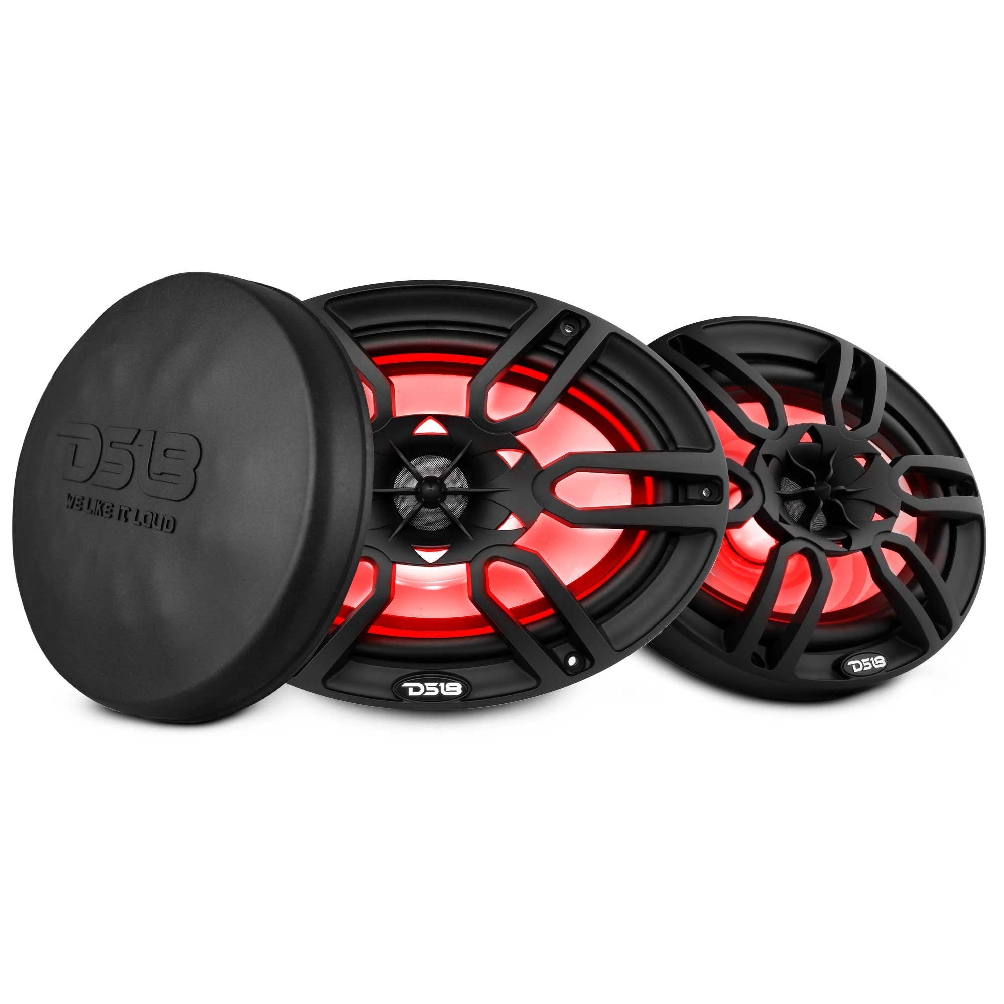 DS18 HYDRO 6 x 9" 2-Way Marine Speakers with Integrated RGB LED Lights - 375W - Black (NXL-69/BK)