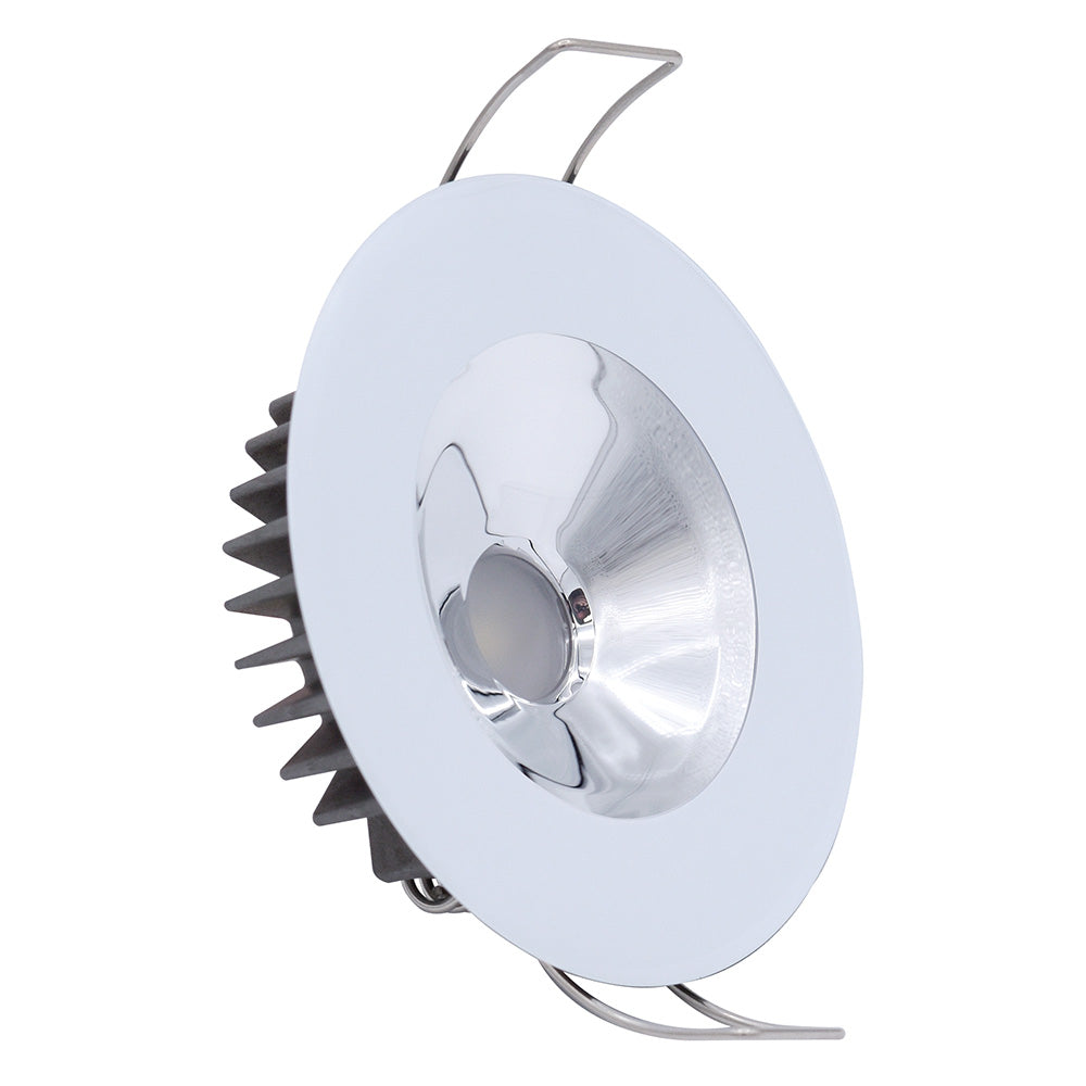 Lumitec Illusion Flush Mount LED Down Light - Spectrum RGBW - Cool White - White Housing - Chrome Reflector (117137)