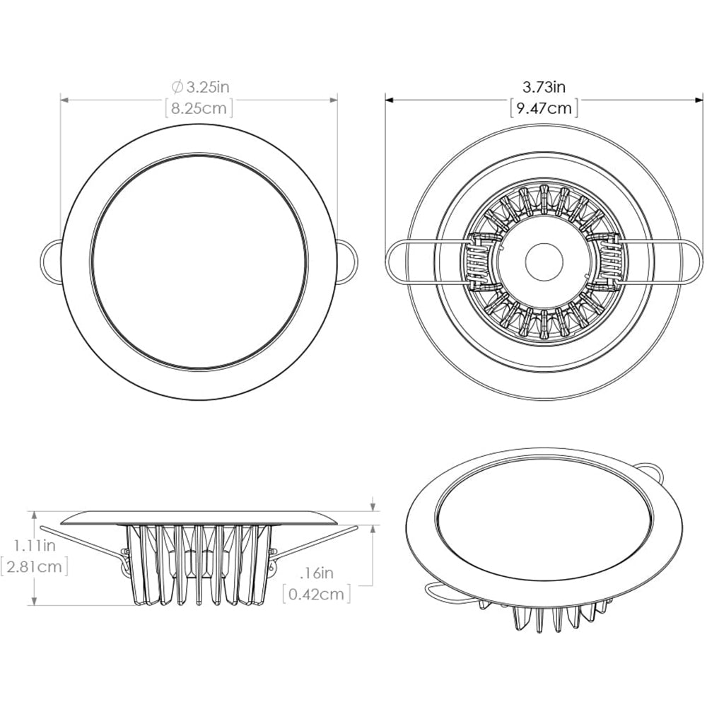 Lumitec Mirage - Flush Mount Down Light - Glass Finish/White Bezel - White Non-Dimming (113123)