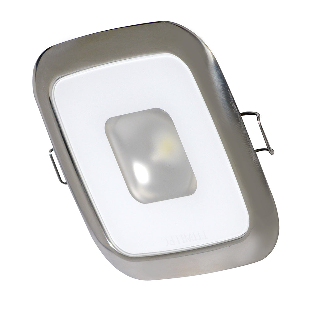 Lumitec Square Mirage Down Light - White Dimming, Red/Blue Non-Dimming - Polished Bezel (116118)