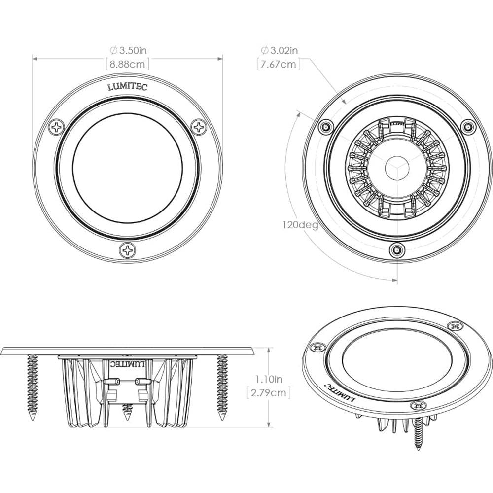 Lumitec Shadow - Flush Mount Down Light - White Finish - Spectrum RGBW (114127)