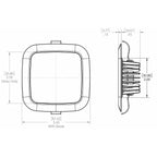 Lumitec Square Mirage Down Light - White Dimming, Red/Blue Non-Dimming - Polished Bezel (116118)