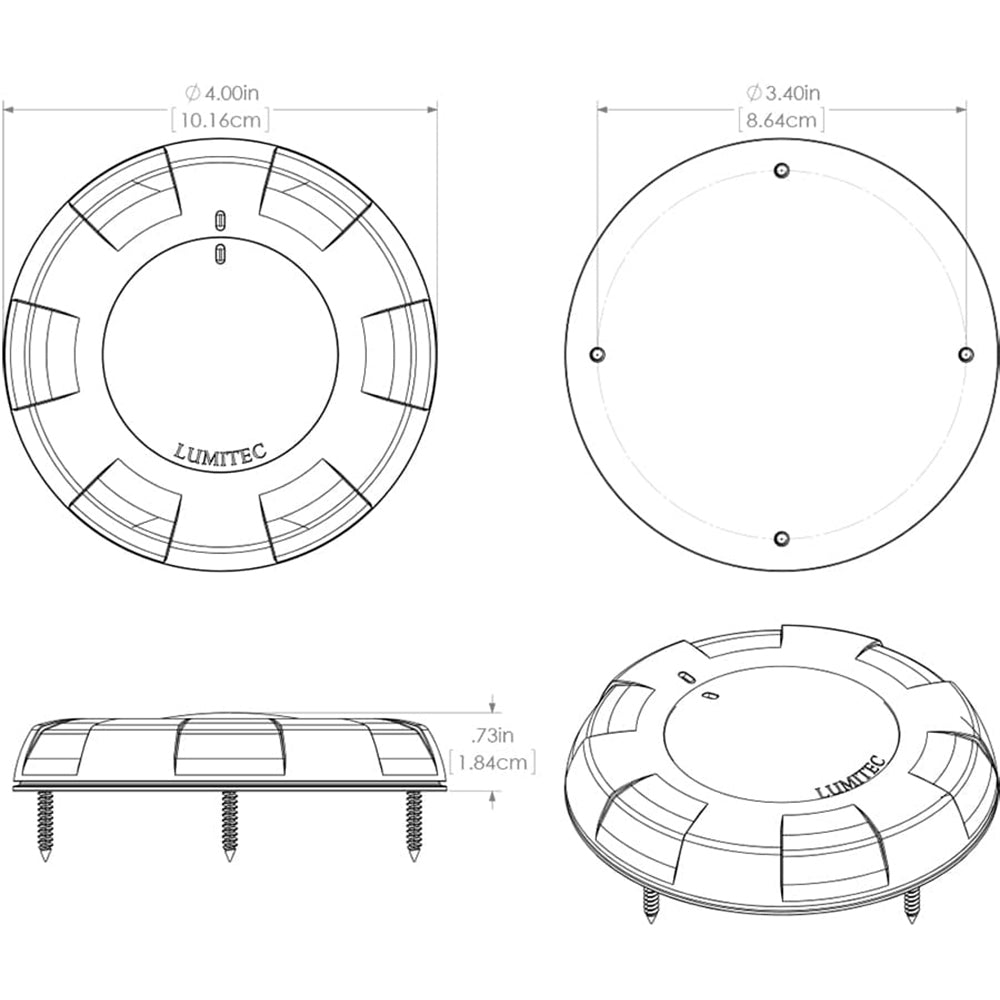 Lumitec Aurora LED Dome Light - White Finish - White Dimming (101077)