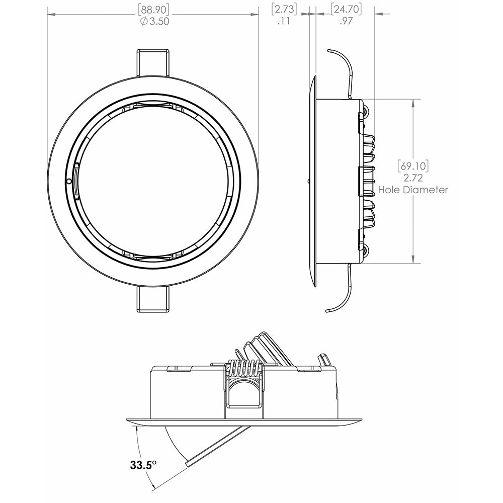 Lumitec Mirage Positionable Down Light - Warm White Non-Dimming - Hi CRI - White Bezel (115129)