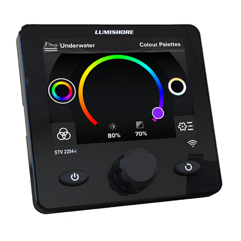 Lumishore EOS-LUX-SUPRA 3.5" Color Touchscreen Marine Lighting Control Display with Rotary Dial (60-0369, 010-04362-00)