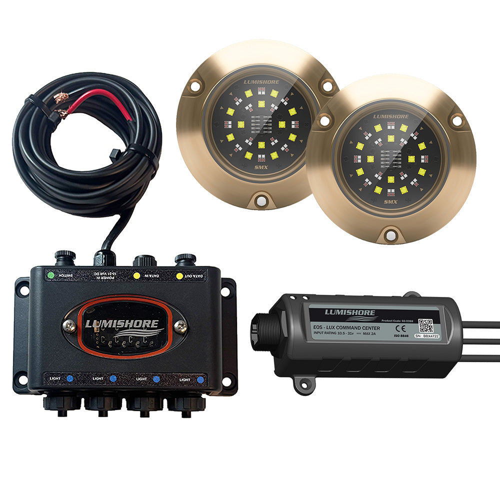 Lumishore SMX154 LUX 2-Light RGBW Surface-Mount Underwater LED Lighting Kit with Hub & Command Center (60-0537, 010-04510-00)