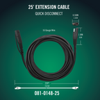 Battery Tender 25' SAE Quick Disconnect Extension Cable for Junior, Plus, or 2/4/5/10-Bank Chargers (081-0148-25)