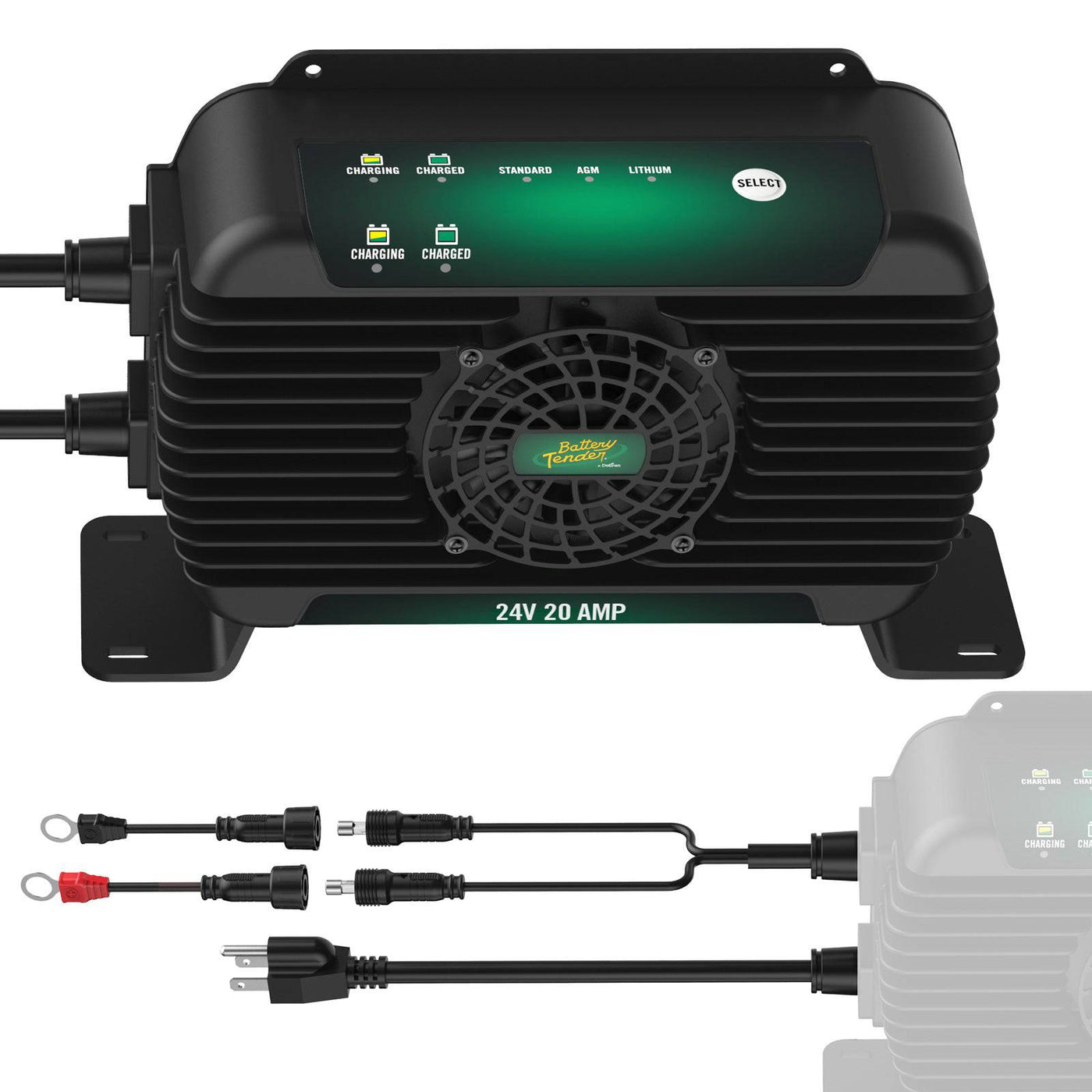 Battery Tender PowerPlus 24V 20  Amp On-Board Lithium Compatible Battery Charger & Maintainer (022-2012-DL-WH)