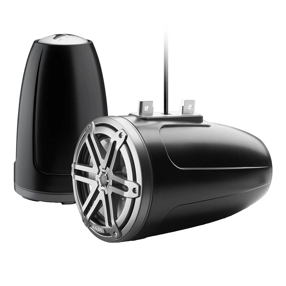 JL Audio M3-770ETXv3-Sb-S-Gm 7.7" 70W RMS Enclosed Marine Tower Speakers, Gray Sport Grilles, Pair (010-03267-00)