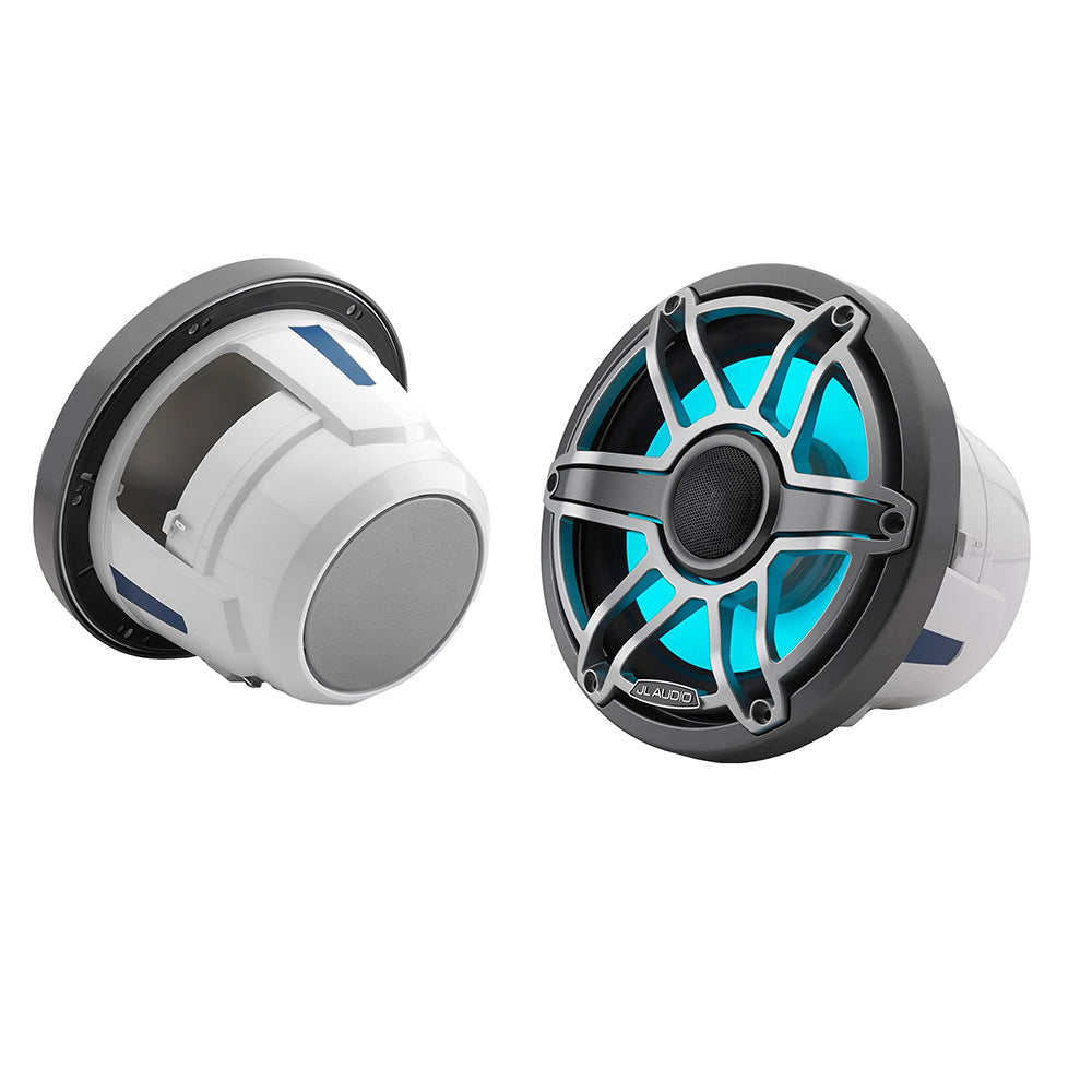 JL Audio M6-880X-S-GmTi-i 8.8" 125W RMS M6 Marine Coaxial Speakers with Titanium Sport Grilles and RGB LED Lighting, Pair (010-03099-00)