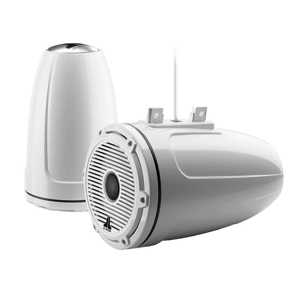 JL Audio M6-770ETXv3-Gw-C-GwGw 7.7" 100W RMS M6 Enclosed Marine Tower Speakers with White Classic Grilles, Pair (010-03276-00)