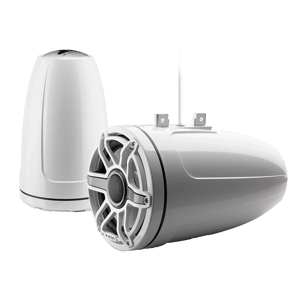 JL Audio M6-880ETXv3-Gw-S-GwGw 8.8" 125W RMS M6 Enclosed Marine Tower Speakers with White Sport Grilles, Pair (010-03282-00)