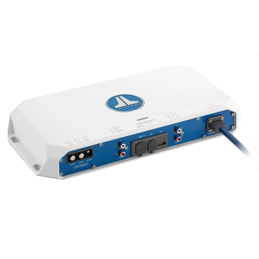 JL Audio MV1000/1 1,000W RMS Monoblock Class D Marine Subwoofer Amplifier with Integrated DSP (010-03335-00)