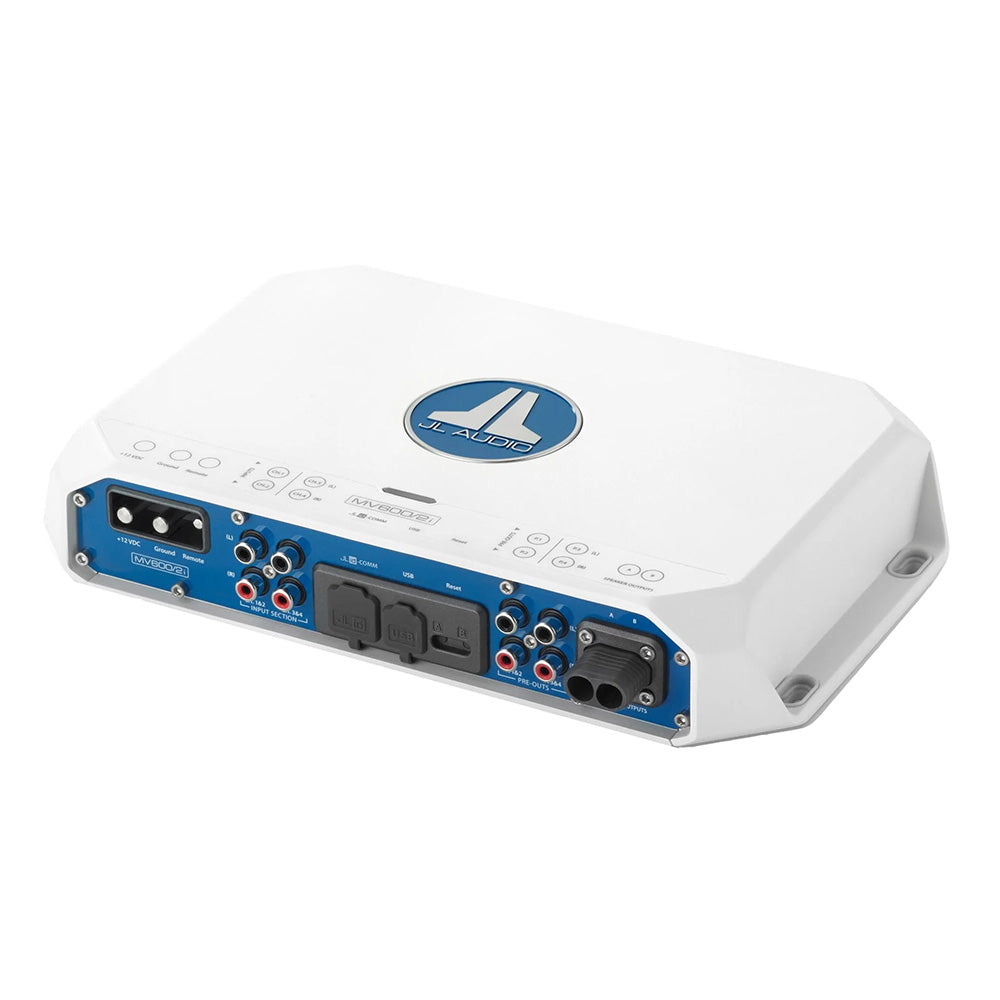 JL Audio MV600/2i 600W RMS 2-Channel Full-Range Marine Amplifier with Integrated DSP (010-03336-00)
