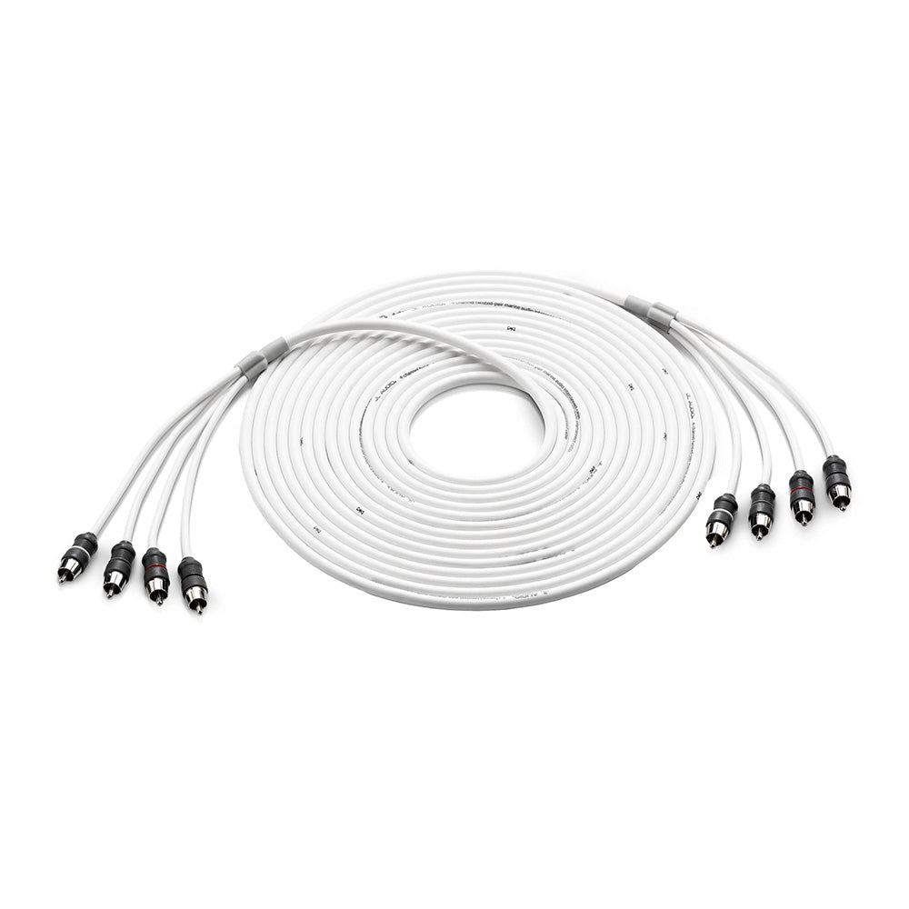 JL Audio XMD-WHTAIC4-25 25 ft 4-Channel Twisted-Pair Marine RCA Audio Interconnect Cable (010-13475-00)