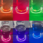 PLASHLIGHTS Stainless Steel Illuminated Cup Holder - RGB | PL-CH-457-RGB-SS