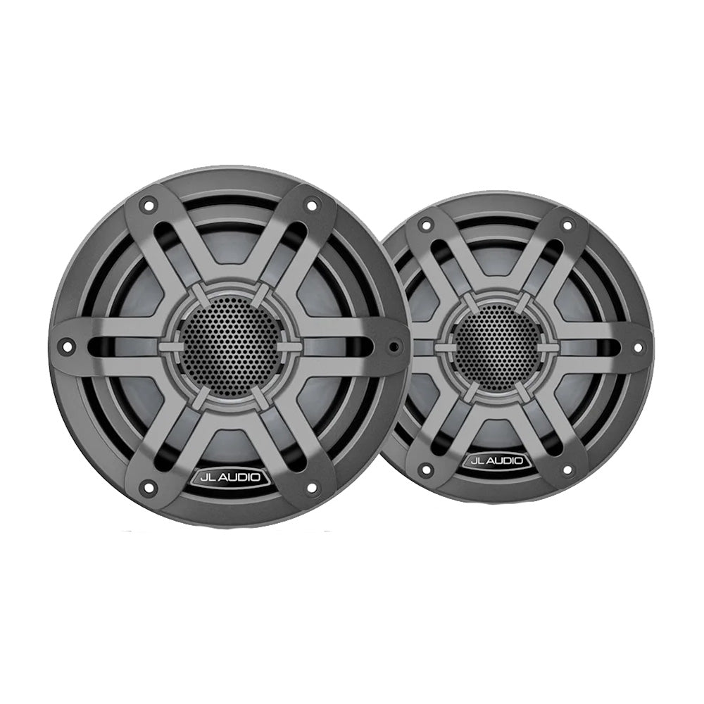 JL Audio M200 6.5" 50W RMS Coaxial Marine Speakers, Gray Sport Grilles, Pair (010-04753-01)