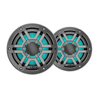 JL Audio M200 6.5" 50W RMS Coaxial Marine Speakers with RGB LED Lighting, Gray Sport Grilles, Pair (010-04753-03)
