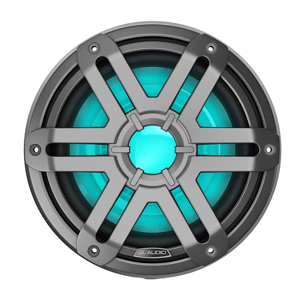 JL Audio M200 10" 250W RMS Infinite-Baffle Marine Subwoofer with RGB LED Lighting, Gray Sport Grille (010-04759-01)