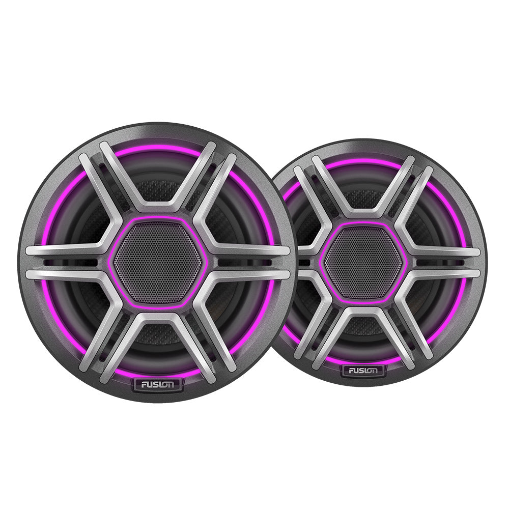 Fusion AP-FL65SPG Apollo 6.5" Marine Speakers with CRGBW LED Lighting, Sports Gray, Pair (010-02918-03)