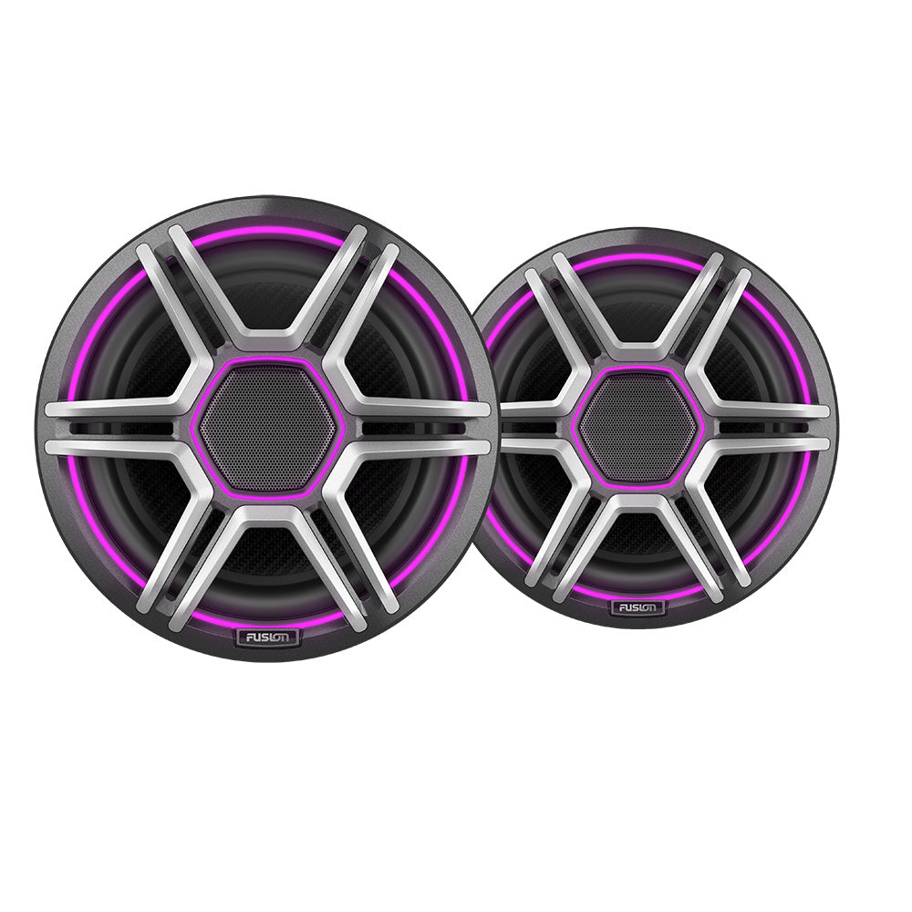 Fusion AP-FL88SPG Apollo 8.8" Marine Speakers with CRGBW LED Lighting, Sports Gray, Pair (010-02918-23)