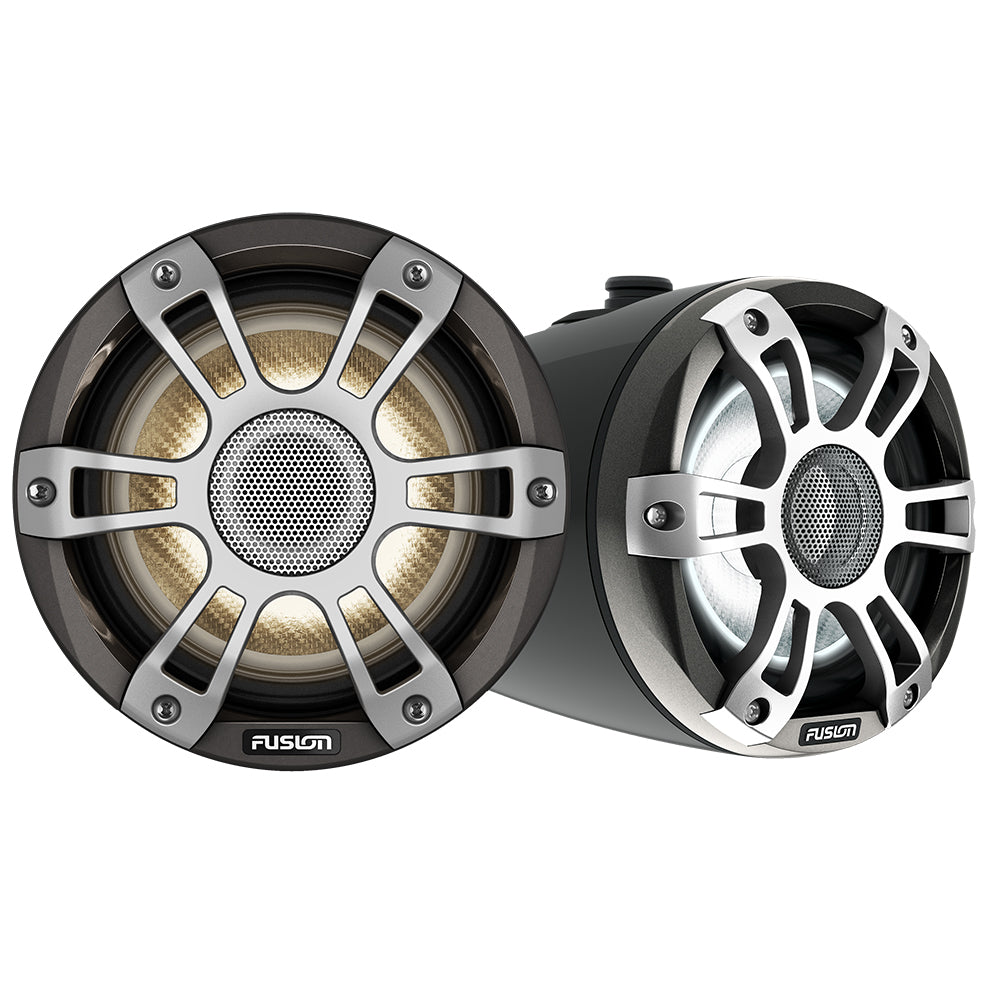 Fusion SG-FLT653SPB Signature Series 3i 6.5" 230W CRGBW Marine Wake Tower Speakers, Sports Black, Pair (010-02771-51)