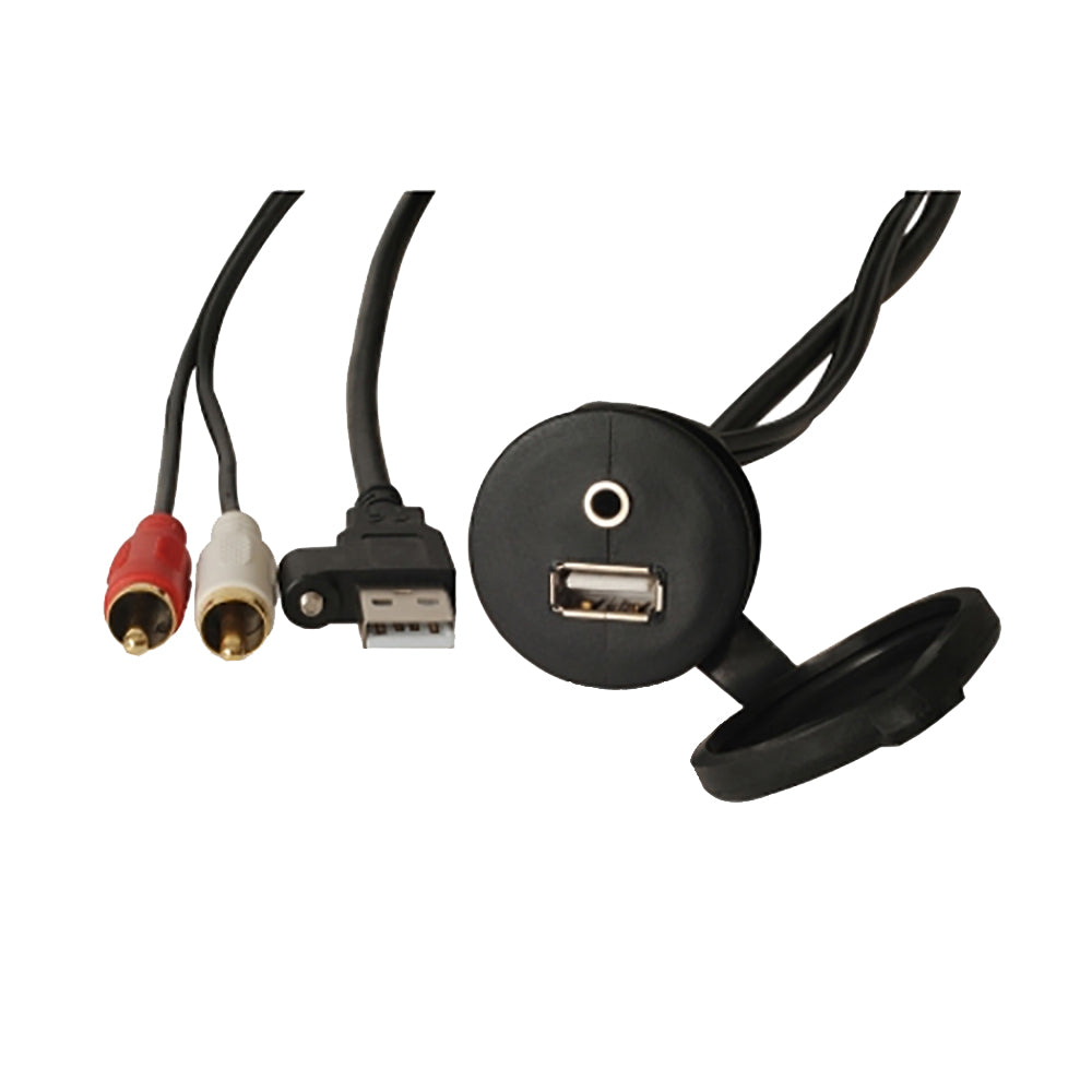 Fusion MS-CBUSB3.5 Panel-Mount USB and 3.5mm AUX Connector, 2 m (010-12381-00)