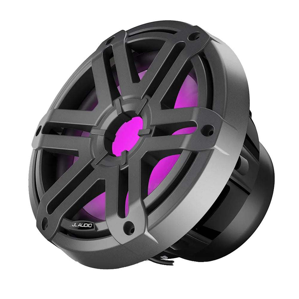 JL Audio M200 10" 250W RMS Infinite-Baffle Marine Subwoofer with RGB LED Lighting, Gray Sport Grille (010-04759-01)