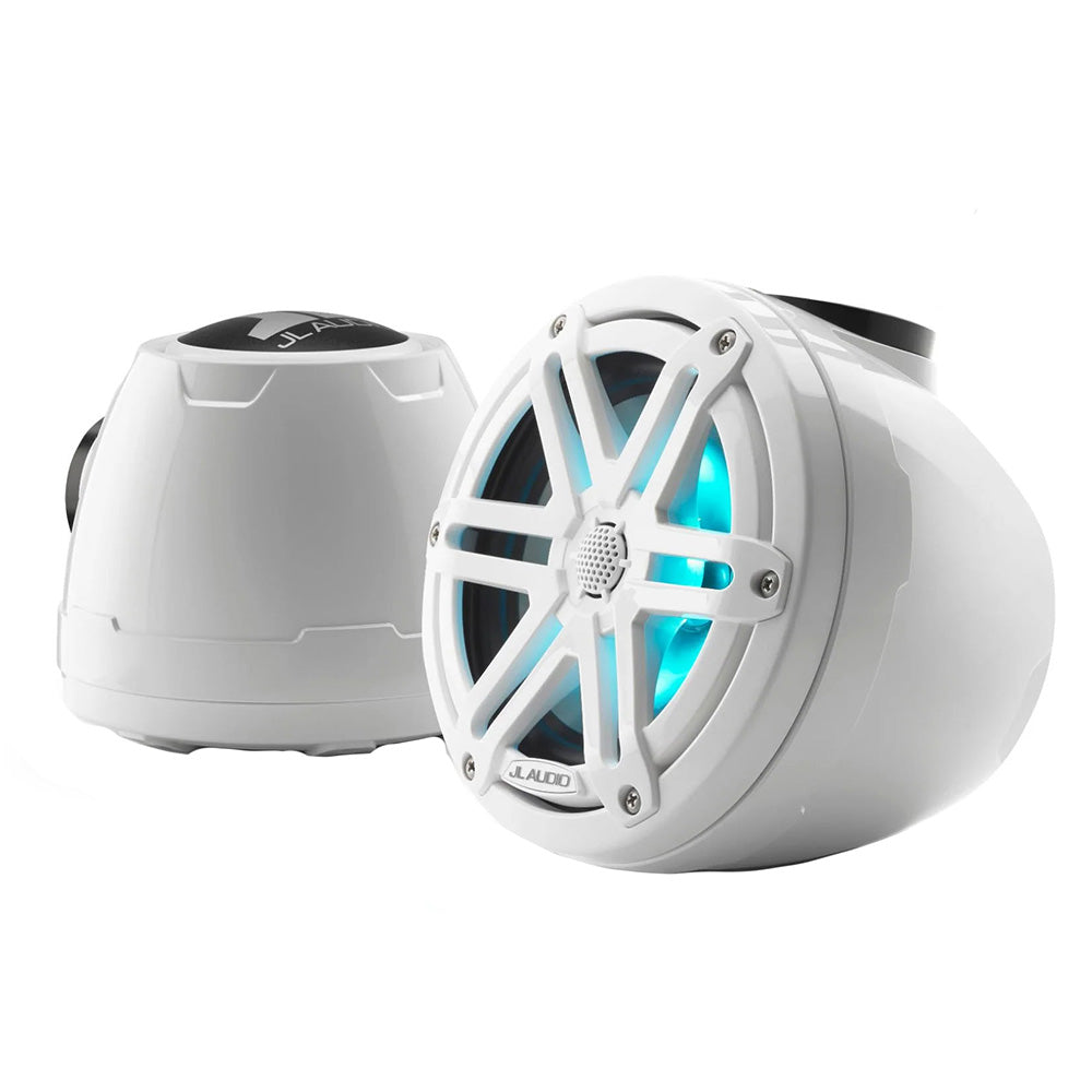 JL Audio M3-650VEX-Gw-S-Gw-i 6.5" 60W RMS VeX Enclosed Marine & Powersports Speakers with RGB LED Lighting, White Sport Grilles, Pair (010-03258-00)
