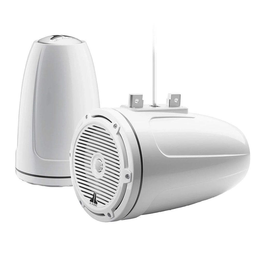 JL Audio M3-770ETXv3-Gw-C-Gw 7.7" 70W RMS Enclosed Marine Tower Speakers, White Classic Grilles, Pair (010-03266-00)