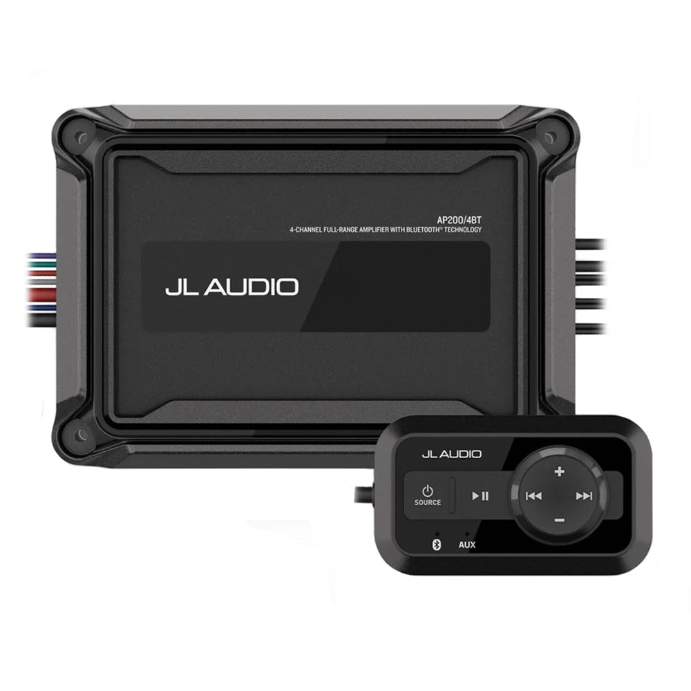 JL Audio AP200/4BT 200W RMS 4-Channel Full-Range Class D Marine Amplifier with Bluetooth & Wired Remote (010-03431-00)