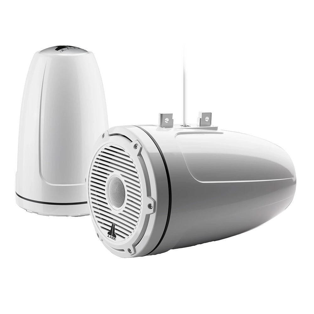 JL Audio M6-880ETXv3-Gw-C-3Gw 8.8" 125W RMS Enclosed Marine Tower Speakers with White Classic Grilles, Pair (010-03857-00)