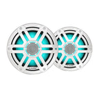 JL Audio M200 7.7" 60W RMS Marine Coaxial Speakers with RGB LED Lighting, White Sport Grilles, Pair (010-04757-00)