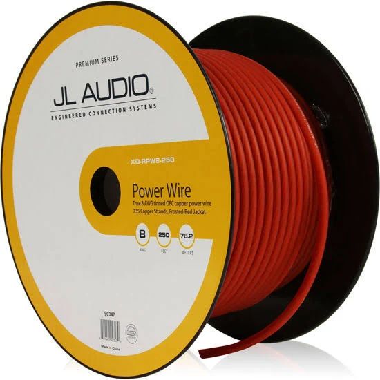JL Audio XD-RPW8-250 8 AWG Red Power Wire, 250 ft Spool (010-13451-00)