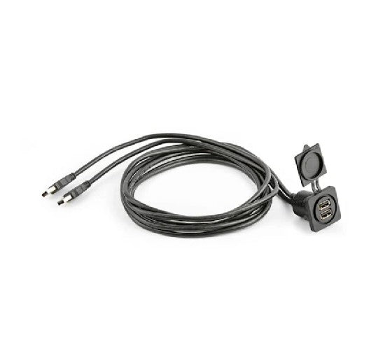JL Audio XMD-USB2X-PNL Dual USB-A Marine Panel-Mount Extension Port with Protective Cover (010-13678-00)