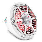 DS18 NXL-6M/WH HYDRO 6.5" 100W RMS 4-Ohm 2-Way Marine Coaxial Speakers with RGB LED Lighting, White Metal-Mesh Grilles, Pair