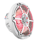 DS18 NXL-8M/WH HYDRO 8" 125W RMS 2-Way Marine Speakers with RGB LED Lighting & Stainless-Steel Mesh Grilles, White, Pair