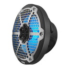 DS18 NXL-8M/BK HYDRO 8" 125W RMS 4-Ohm 2-Way Marine Coaxial Speakers with RGB LED Lighting, Black Metal-Mesh Grilles, Pair