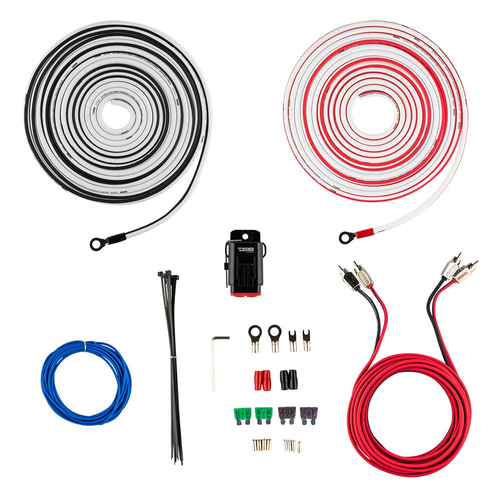 DS18 MOFCKIT8 HYDRO 8 AWG Marine-Grade Tinned OFC Amplifier Wiring Kit, White