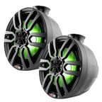 DS18 NXL-PS6BK HYDRO NXL 6.5" 100W RMS Short Marine Tower Speaker Pods with RGB LED Lighting, Black, Pair