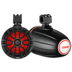 DS18 NXL-X8TP/BK HYDRO 8" 125W RMS Marine Tower Speakers, RGB LED Lighting, Black, Pair