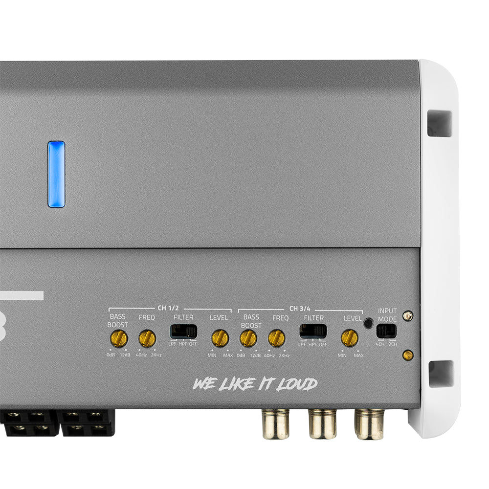 DS18 NXL-M4 HYDRO 4-Channel Full-Range Class D Marine & Powersports Amplifier, 4 x 150W RMS at 4 ohms, IP55
