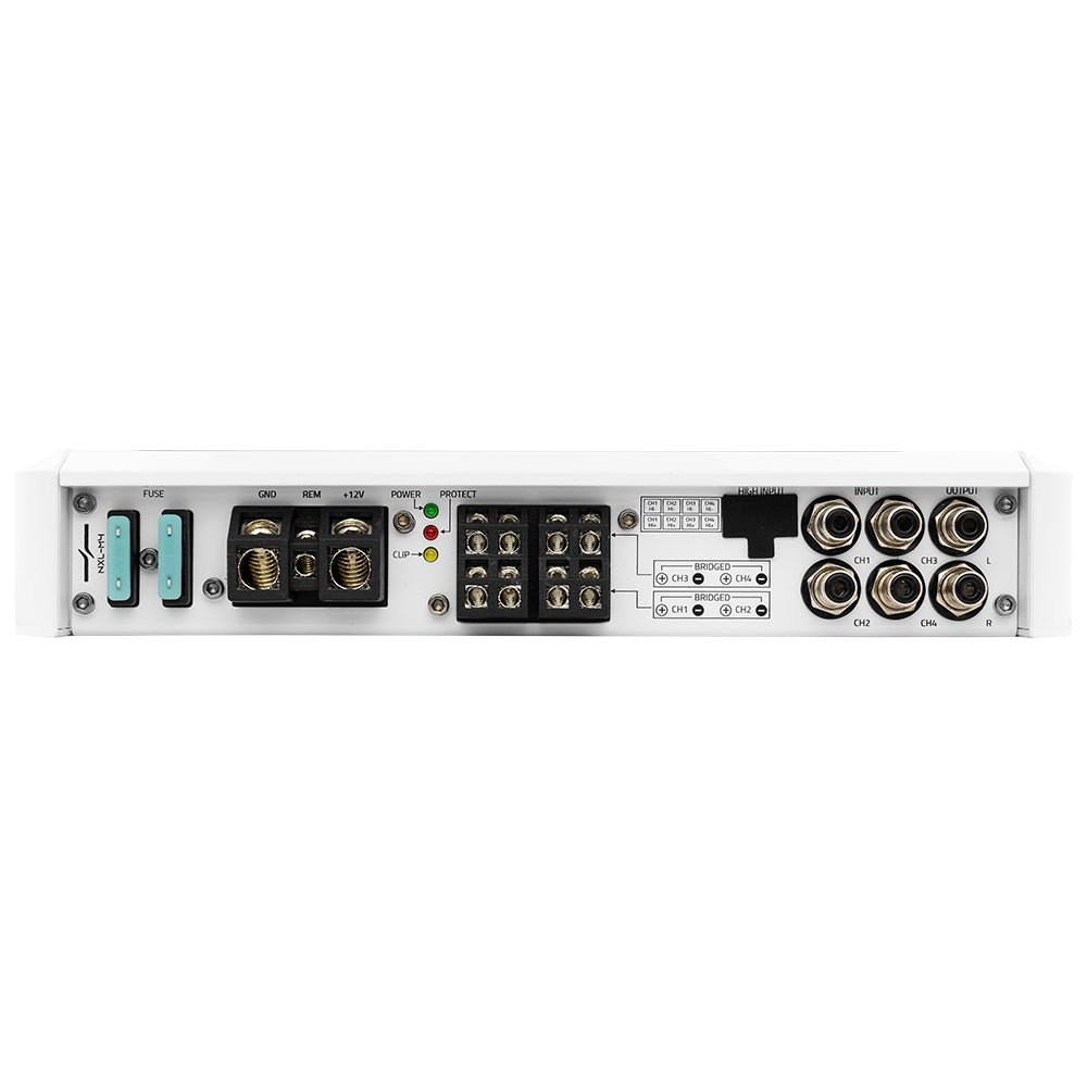 DS18 NXL-M4 HYDRO 4-Channel Full-Range Class D Marine & Powersports Amplifier, 4 x 150W RMS at 4 ohms, IP55