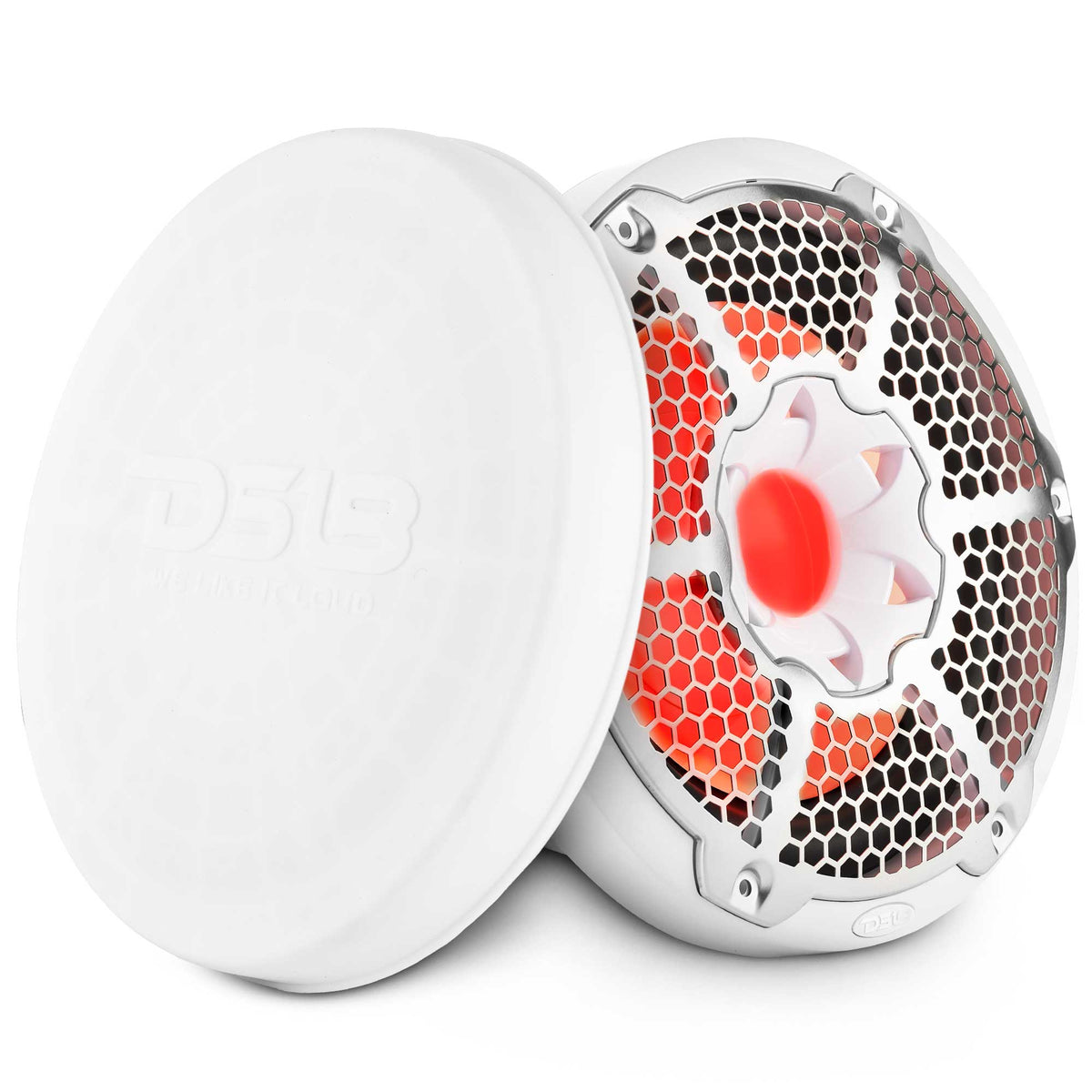 DS18 NXL-10SUB/WH HYDRO 10" 300W RMS 4-Ohm Marine Subwoofer with RGB LED Lighting, White